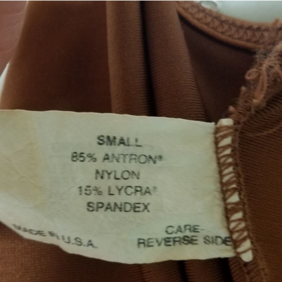 𝅺VINTAGE 70s Metallic Copper Wrap Maillot Swimsuit - Picture 2 of 11